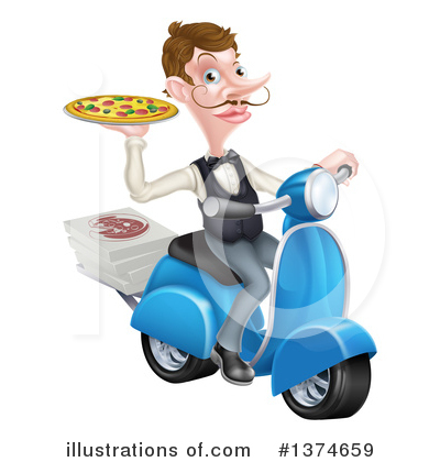 Pizza Delivery Clipart #1374659 by AtStockIllustration