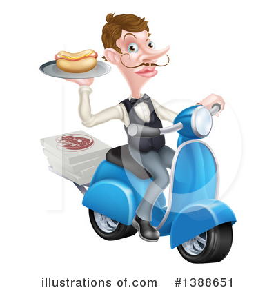 Royalty-Free (RF) Waiter Clipart Illustration by AtStockIllustration - Stock Sample #1388651