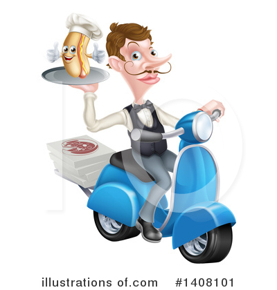 Pizza Delivery Clipart #1408101 by AtStockIllustration