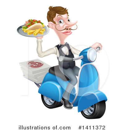 Pizza Delivery Clipart #1411372 by AtStockIllustration