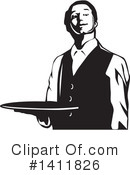 Waiter Clipart #1411826 by David Rey