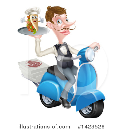 Pizza Delivery Clipart #1423526 by AtStockIllustration