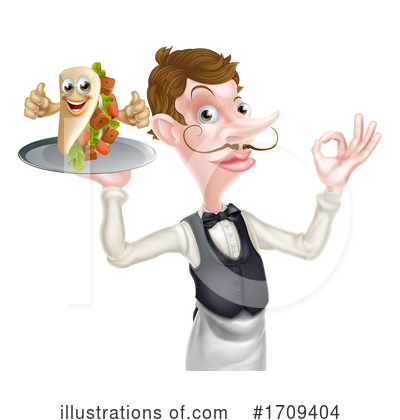 Royalty-Free (RF) Waiter Clipart Illustration by AtStockIllustration - Stock Sample #1709404