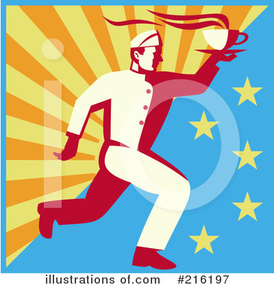 Royalty-Free (RF) Waiter Clipart Illustration by patrimonio - Stock Sample #216197