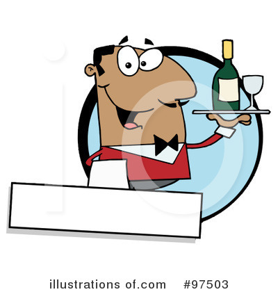 Royalty-Free (RF) Waiter Clipart Illustration by Hit Toon - Stock Sample #97503