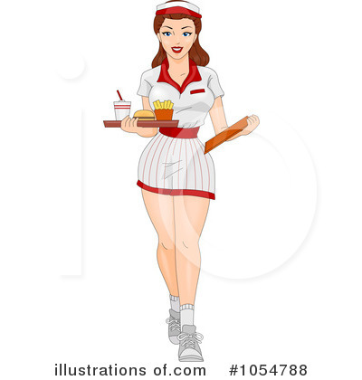 Royalty-Free (RF) Waitress Clipart Illustration by BNP Design Studio - Stock Sample #1054788