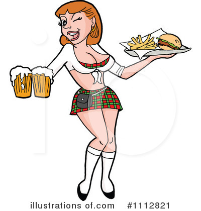 Waitress Clipart #1112821 by LaffToon