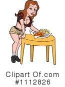Waitress Clipart #1112826 by LaffToon