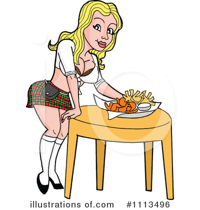 Waitress Clipart #1113496 by LaffToon