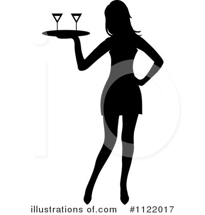 Royalty-Free (RF) Waitress Clipart Illustration by Pams Clipart - Stock Sample #1122017