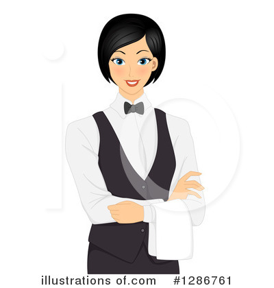 Royalty-Free (RF) Waitress Clipart Illustration by BNP Design Studio - Stock Sample #1286761