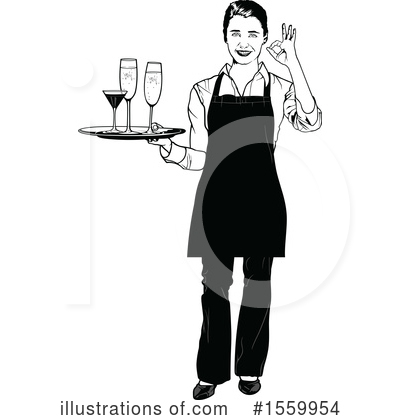 Royalty-Free (RF) Waitress Clipart Illustration by dero - Stock Sample #1559954