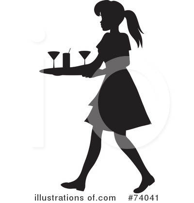 Royalty-Free (RF) Waitress Clipart Illustration by Rosie Piter - Stock Sample #74041