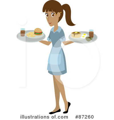 Royalty-Free (RF) Waitress Clipart Illustration by Rosie Piter - Stock Sample #87260