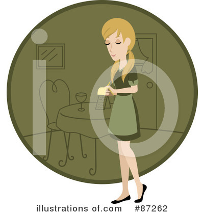 Royalty-Free (RF) Waitress Clipart Illustration by Rosie Piter - Stock Sample #87262