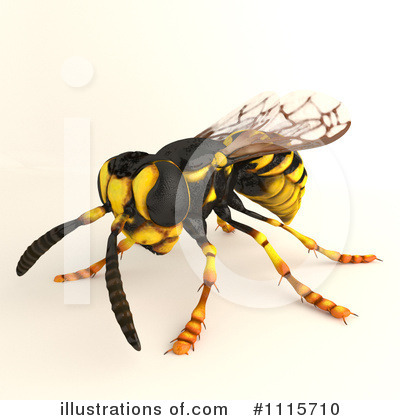 Royalty-Free (RF) Wasp Clipart Illustration by Leo Blanchette - Stock Sample #1115710