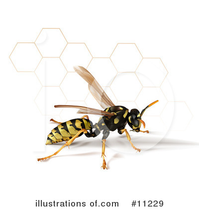 Royalty-Free (RF) Wasp Clipart Illustration by Leo Blanchette - Stock Sample #11229