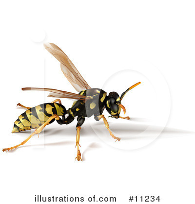 Royalty-Free (RF) Wasp Clipart Illustration by Leo Blanchette - Stock Sample #11234