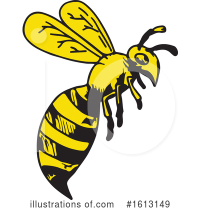 Royalty-Free (RF) Wasp Clipart Illustration by patrimonio - Stock Sample #1613149