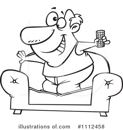 Royalty-Free (RF) Watching Tv Clipart Illustration by toonaday - Stock Sample #1112458