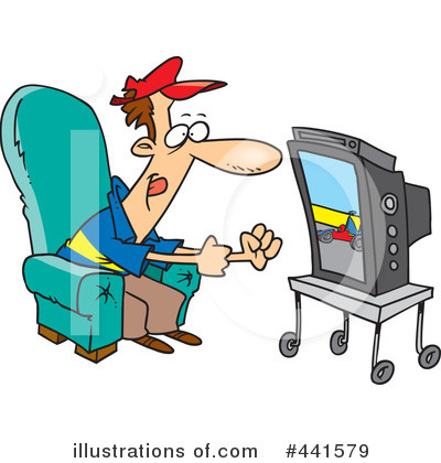 Royalty-Free (RF) Watching Tv Clipart Illustration by toonaday - Stock Sample #441579
