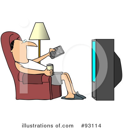 Royalty-Free (RF) Watching Tv Clipart Illustration by djart - Stock Sample #93114