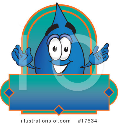 Water Drop Character Clipart #17534 by Mascot Junction