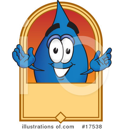 Water Drop Character Clipart #17538 by Mascot Junction