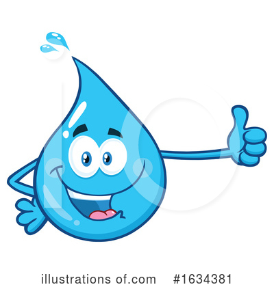 Water Drop Character Clipart #1634381 by Hit Toon