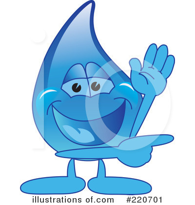 Royalty-Free (RF) Water Droplet Character Clipart Illustration by Mascot Junction - Stock Sample #220701