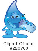 Water Droplet Character Clipart #220708 by Mascot Junction