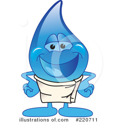 Water Droplet Character Clipart #220711 by Mascot Junction