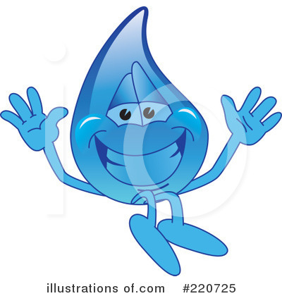 Royalty-Free (RF) Water Droplet Character Clipart Illustration by Mascot Junction - Stock Sample #220725
