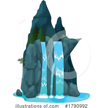 Waterfall Clipart #1790992 by Vector Tradition SM