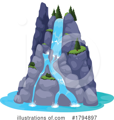Waterfall Clipart #1794897 by Vector Tradition SM