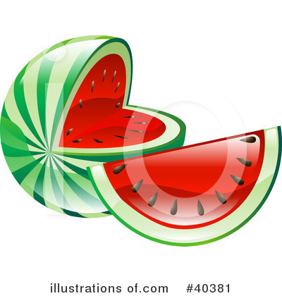 Royalty-Free (RF) Watermelon Clipart Illustration by AtStockIllustration - Stock Sample #40381