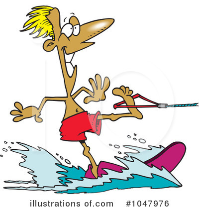 Royalty-Free (RF) Waterskiing Clipart Illustration by toonaday - Stock Sample #1047976