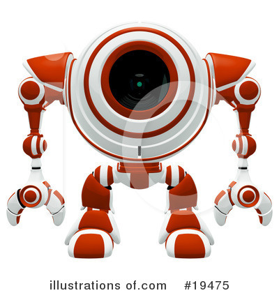 Red Robot Clipart #19475 by Leo Blanchette