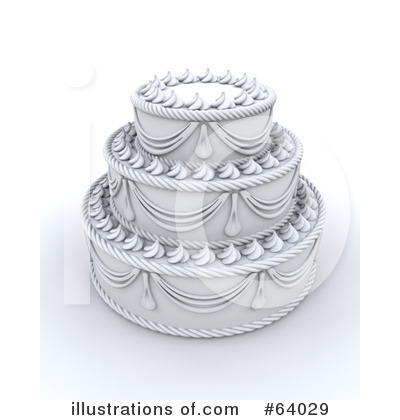 Royalty-Free (RF) Wedding Cake Clipart Illustration by KJ Pargeter - Stock Sample #64029