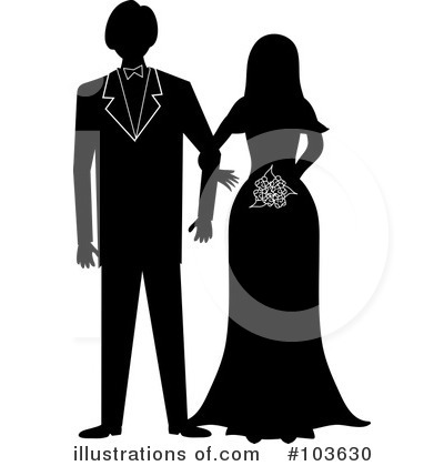 Royalty-Free (RF) Wedding Couple Clipart Illustration by Pams Clipart - Stock Sample #103630