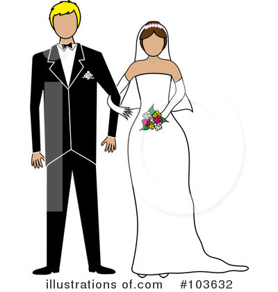 Royalty-Free (RF) Wedding Couple Clipart Illustration by Pams Clipart - Stock Sample #103632