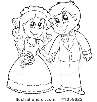 Royalty-Free (RF) Wedding Couple Clipart Illustration by visekart - Stock Sample #1059822
