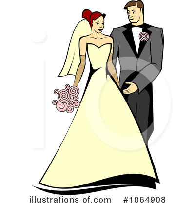 Wedding Couple Clipart #1064908 by Vector Tradition SM