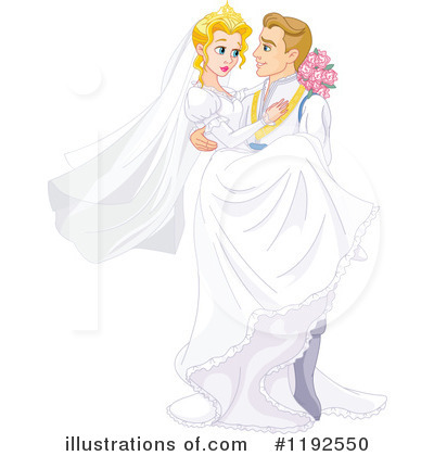 Royalty-Free (RF) Wedding Couple Clipart Illustration by Pushkin - Stock Sample #1192550