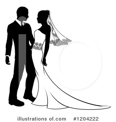 Wedding Couple Clipart #1204222 by AtStockIllustration