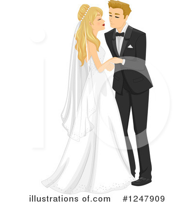 Royalty-Free (RF) Wedding Couple Clipart Illustration by BNP Design Studio - Stock Sample #1247909