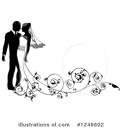 Royalty-Free (RF) Wedding Couple Clipart Illustration by AtStockIllustration - Stock Sample #1248602