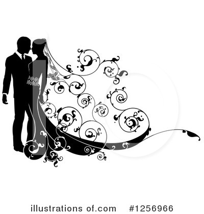 Royalty-Free (RF) Wedding Couple Clipart Illustration by AtStockIllustration - Stock Sample #1256966