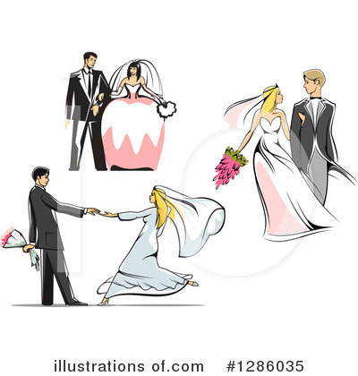 Wedding Couple Clipart #1286035 by Vector Tradition SM