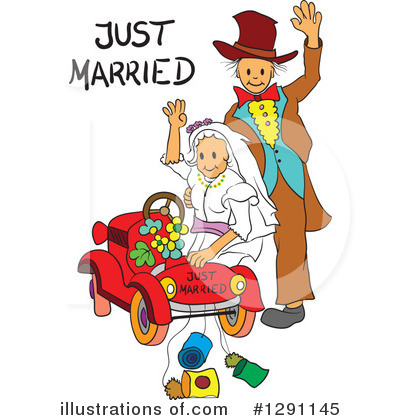 Royalty-Free (RF) Wedding Couple Clipart Illustration by pauloribau - Stock Sample #1291145